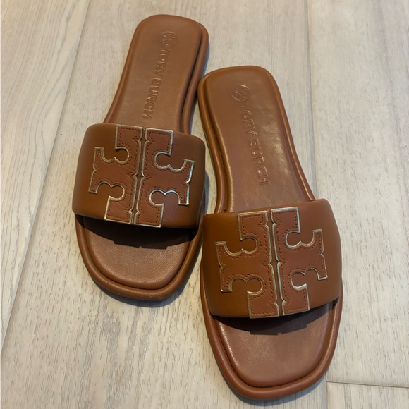 TORY BURCH DOUBLE-T LEATHER SPORT SLIDE SANDAL - Picture 5 of 5